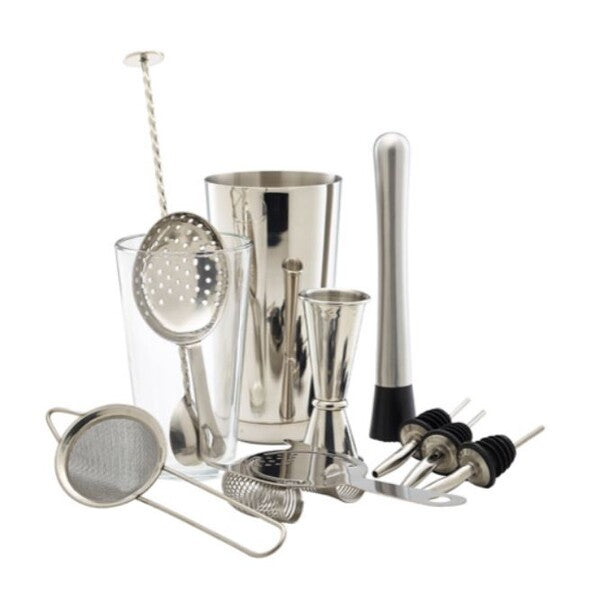 11 Piece Cocktail Bar Kit Stainless Steel