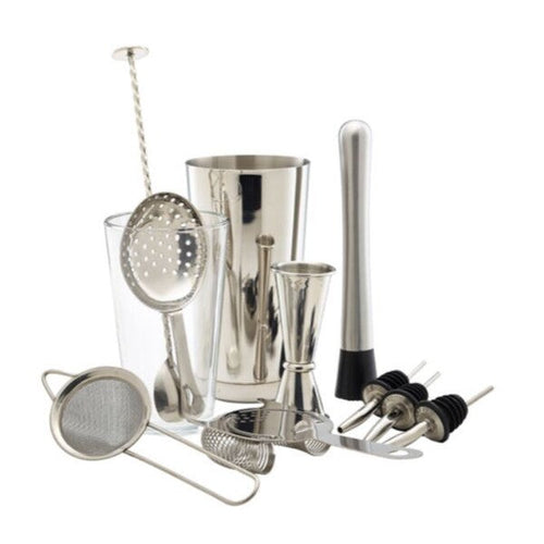11 Piece Cocktail Bar Kit Stainless Steel