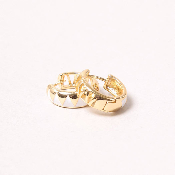 14K Gold-Dipped Two-Tone Hoops: ONE SIZE / GLD
