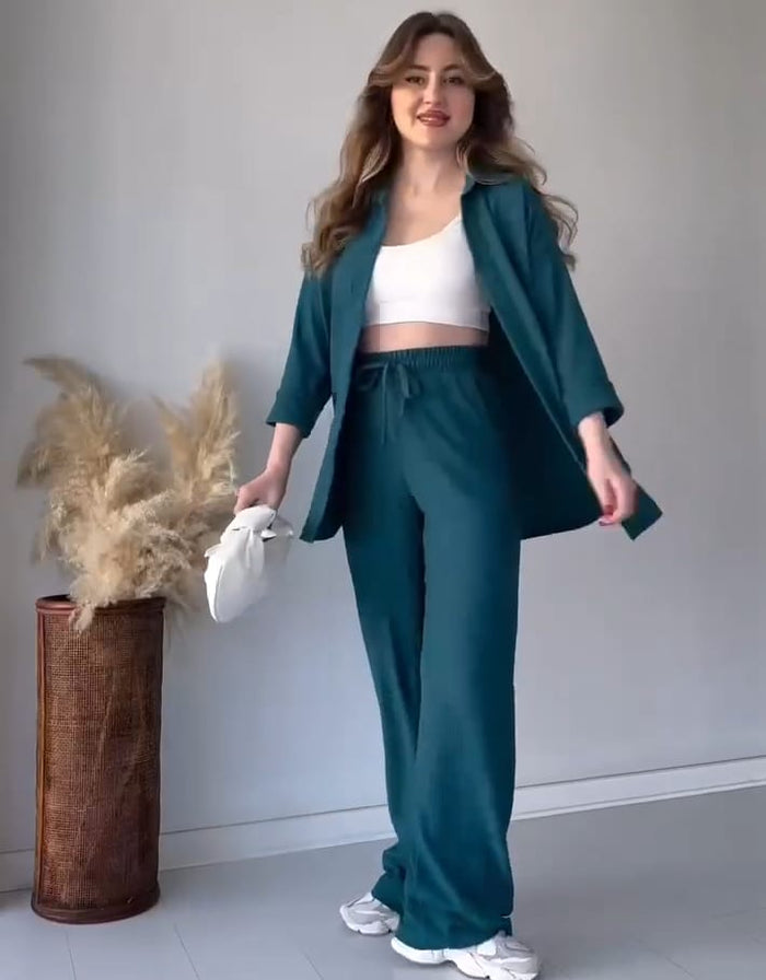 2 PIECES STYLISH BUTTON CO-ORD SET