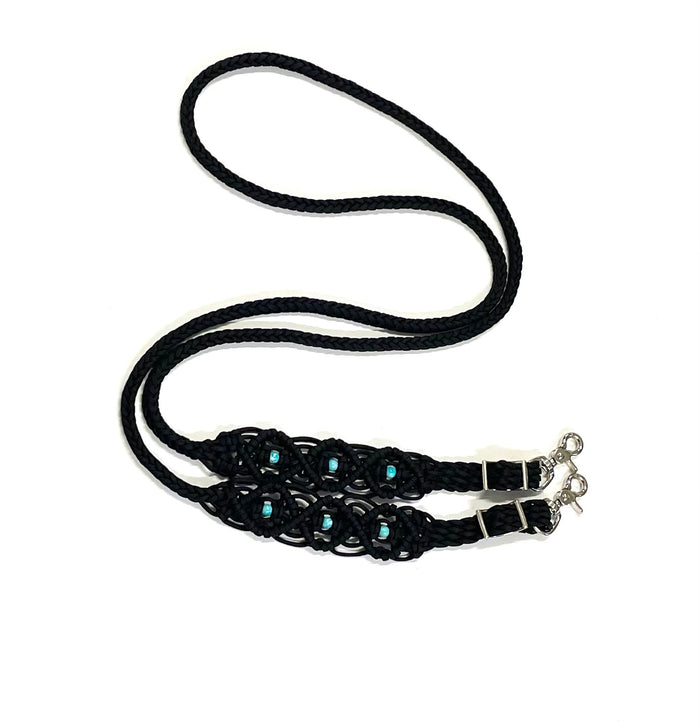 8' Fancy  braided loop reins - Tiffanys Braided Tack LLC