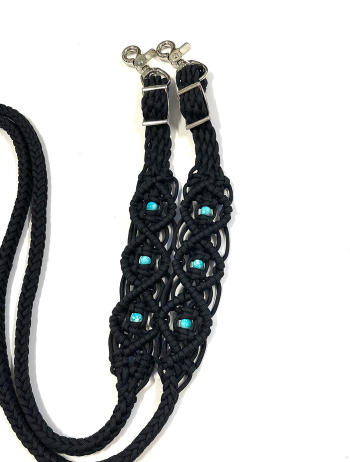 8' Fancy  braided loop reins - Tiffanys Braided Tack LLC