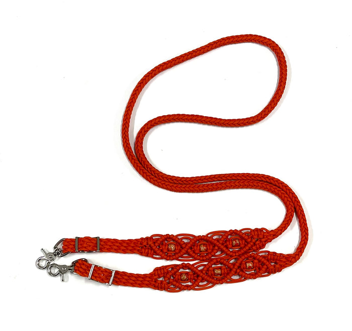 8' Fancy  braided loop reins - Tiffanys Braided Tack LLC