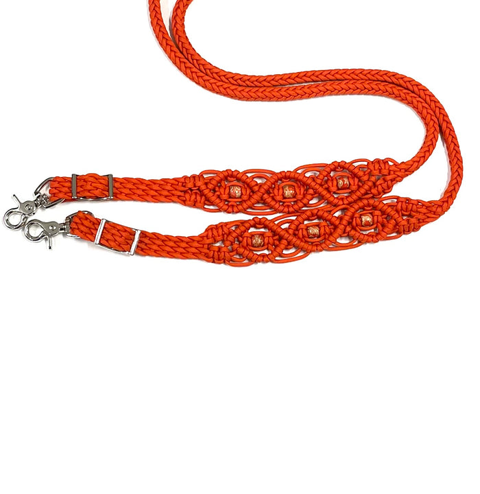 8' Fancy  braided loop reins - Tiffanys Braided Tack LLC