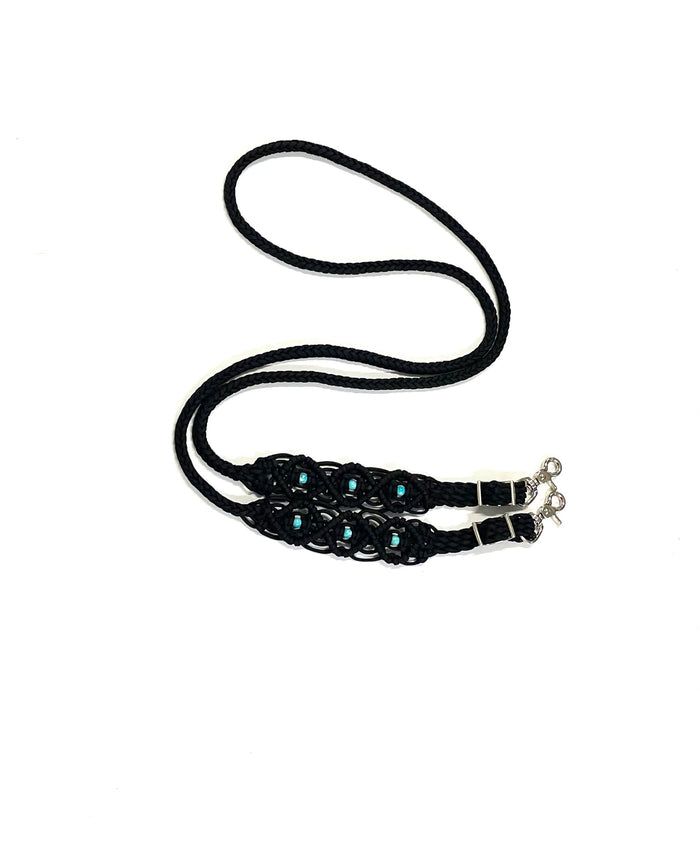 8' Fancy  braided loop reins - Tiffanys Braided Tack LLC