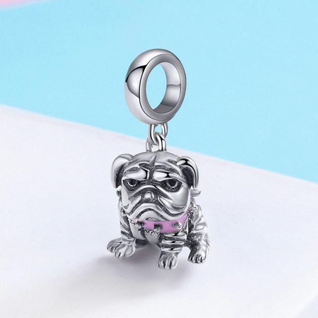 925 Sterling Silver English Bulldog Charm-charm-Ploocy-Ploocy