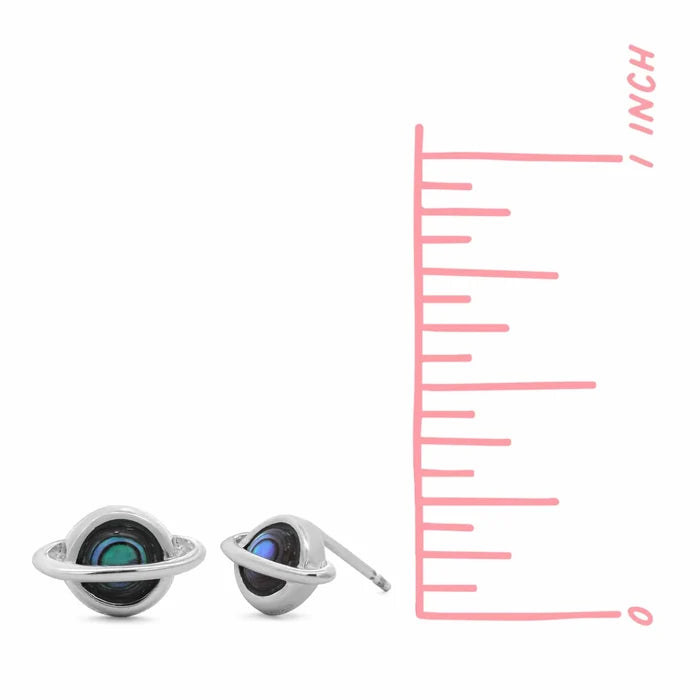 Abalone Saturn Stud Earrings