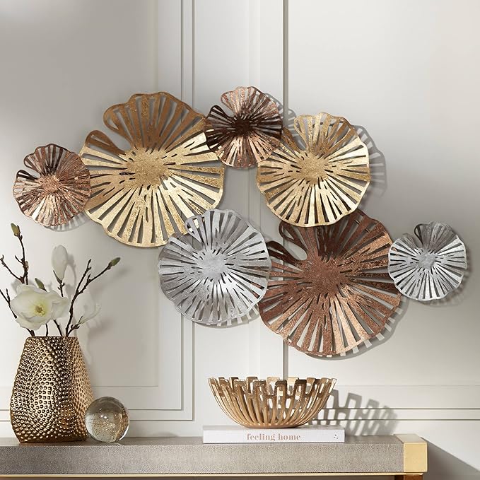 Abstract Floral Metal Wall Sculpture