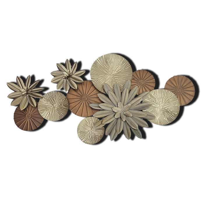 Abstract Lotus Leaf and Flower - Metal Wall Decor