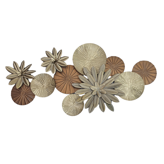 Abstract Lotus Leaf and Flower - Metal Wall Decor