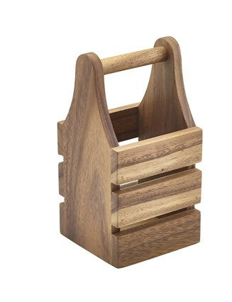 Acacia Wood Cutlery Holder 10cm x 10cm x 20cm