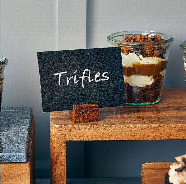 Acacia Wood Sign Holder 3cm x 3cm x 2cm (Box Of 12)