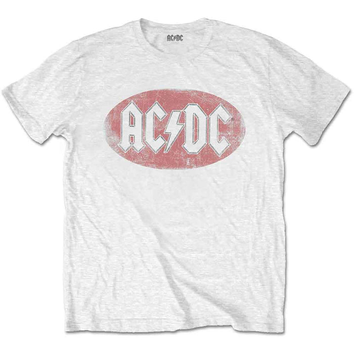 AC/DC T Shirt - Oval Logo Vintage Rock Off