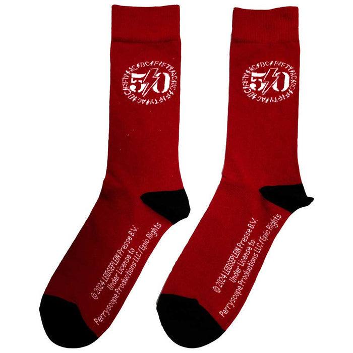 AC/DC Unisex Ankle Socks - Red Logo (UK SIZE 6 - 11) Rock Off