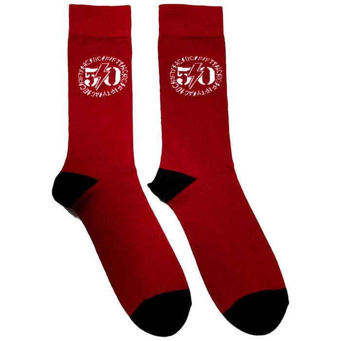 AC/DC Unisex Ankle Socks - Red Logo (UK SIZE 6 - 11) Rock Off