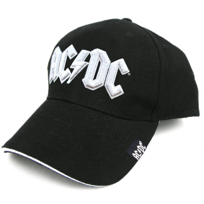 AC/DC Unisex Baseball Cap - White Logo Rock Off
