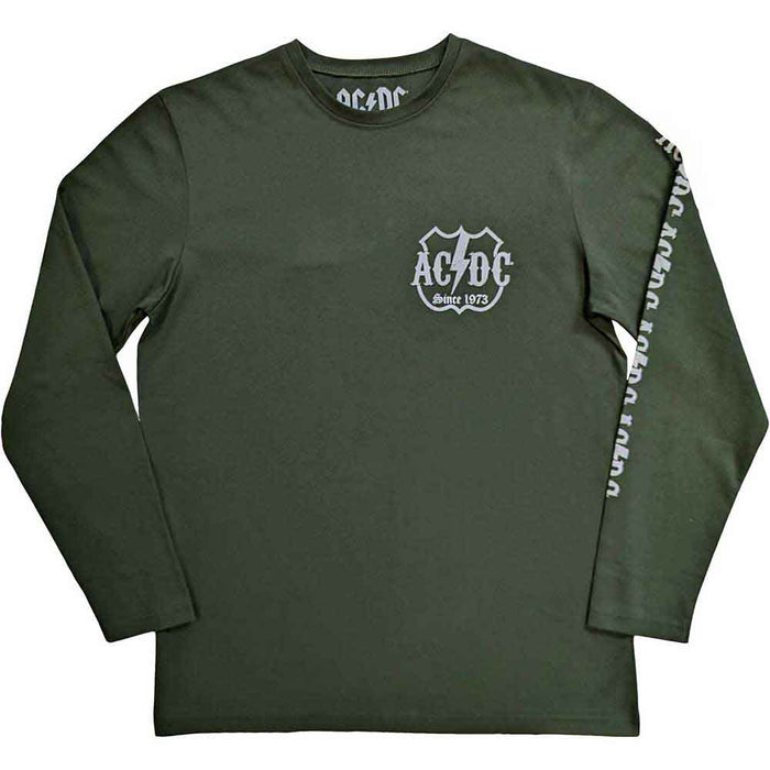AC/DC Unisex Long Sleeve T Shirt - Rock or Bust (BACK & SLEEVE PRINT) Amplified