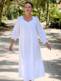 Adelaide White Cotton Nightgown