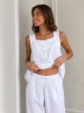 Amanda White Cotton Pajamas
