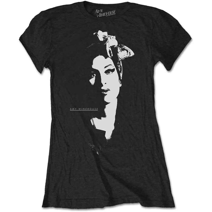 Amy Winehouse Ladies T-shirt - Scarf Portrait Rock Off