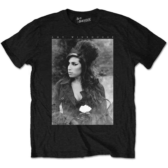 Amy Winehouse Unisex T-shirt - Flower Portrait Rock Off