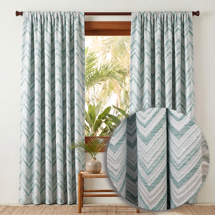 Andesa Jacquard Panel & Matching Kitchen Curtain (Buy 1 Get 1 Free)
