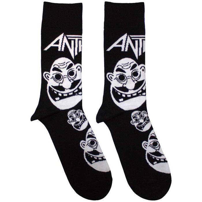Anthrax Unisex Ankle Socks - Faces Pattern B&W UK SIZE 6 - 11) Rock Off