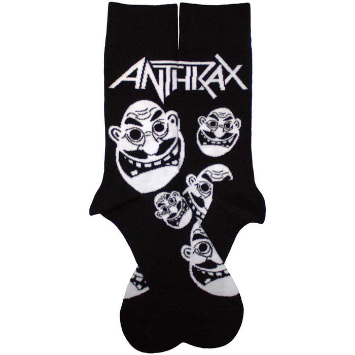 Anthrax Unisex Ankle Socks - Faces Pattern B&W UK SIZE 6 - 11) Rock Off