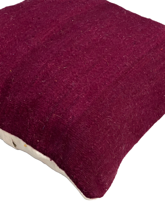 Anzal's Flatweave Pillow - Solid Purple - Salam Hello
