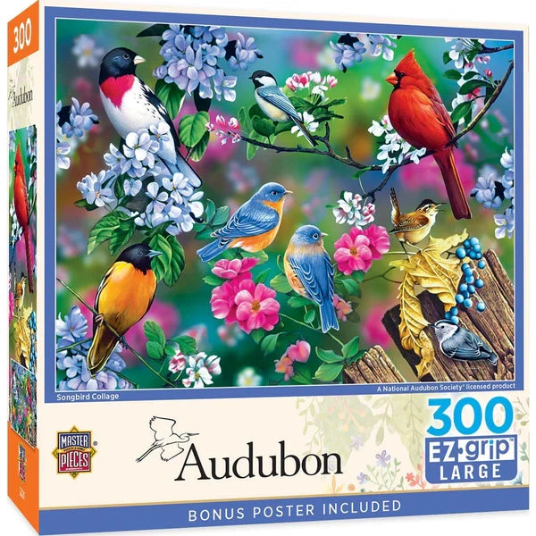 Audubon Songbird Collage 300pc Puzzle