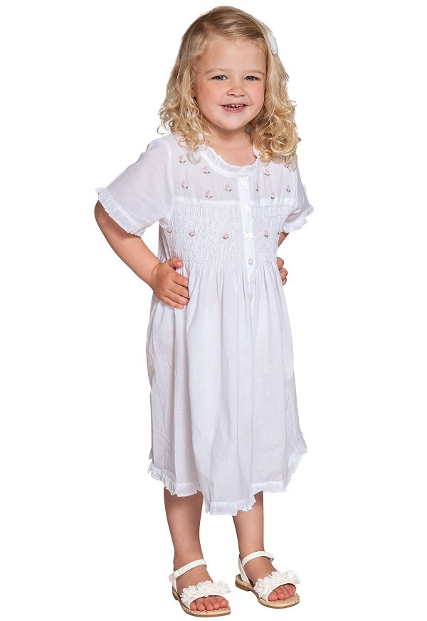 Ava White Cotton Dress, Lace