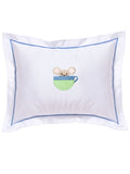 Baby Boudoir Pillow Cover, Mouse in Cup (Blue)