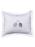 Baby Boudoir Pillow Cover, Umbrella Elephants (Pewter)