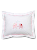 Baby Boudoir Pillow Cover, Umbrella Elephants (Pink)