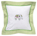 Baby Pillow Cover, Lucky Charm Elephant (Green)