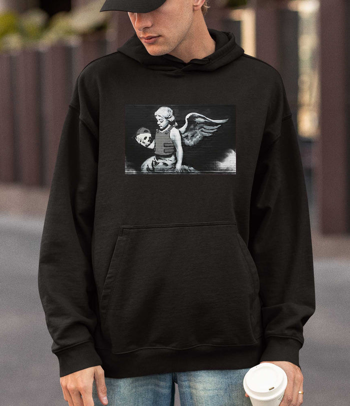 Banksy Hoodie - Angel with Skull Banksy-Apparel