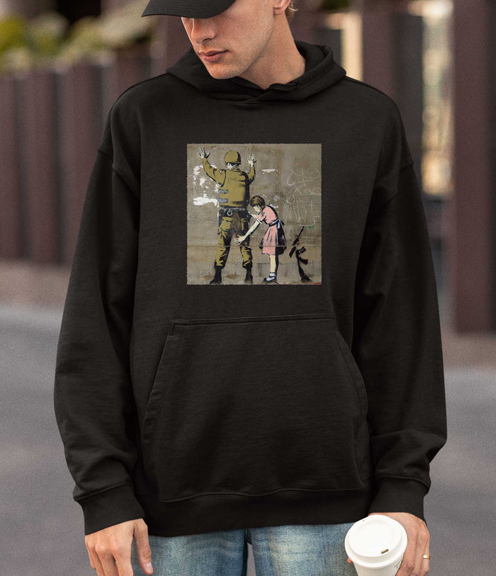 Banksy Hoodie - Girl and a Soldier Banksy-Apparel
