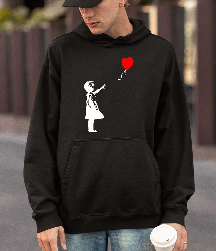 Banksy Hoodie - Girl with a Heart Baloon Banksy-Apparel