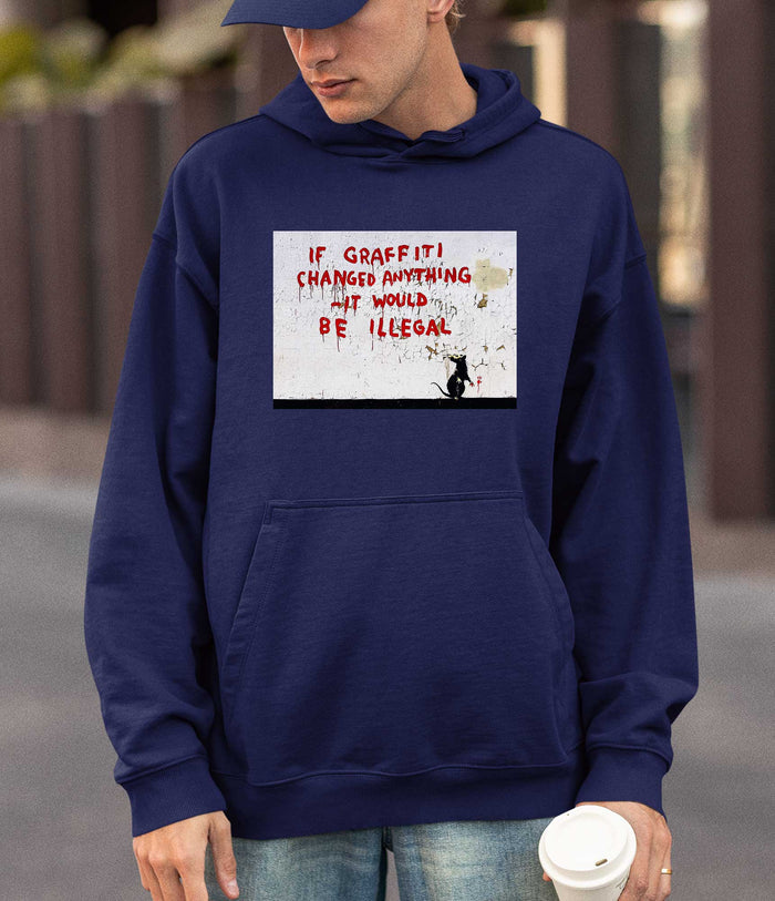 Banksy Hoodie - If Graffiti Changed Anything Banksy-Apparel