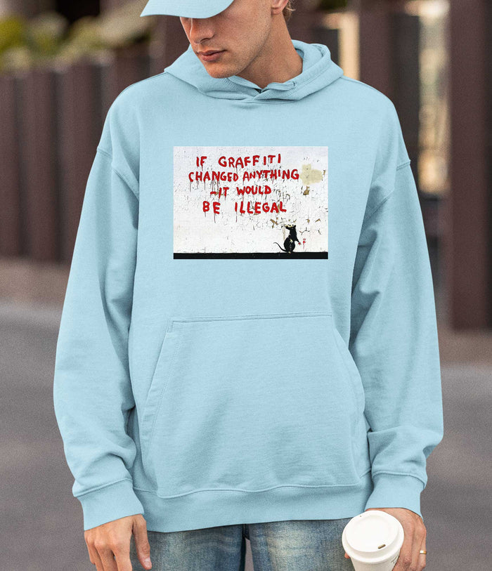 Banksy Hoodie - If Graffiti Changed Anything Banksy-Apparel
