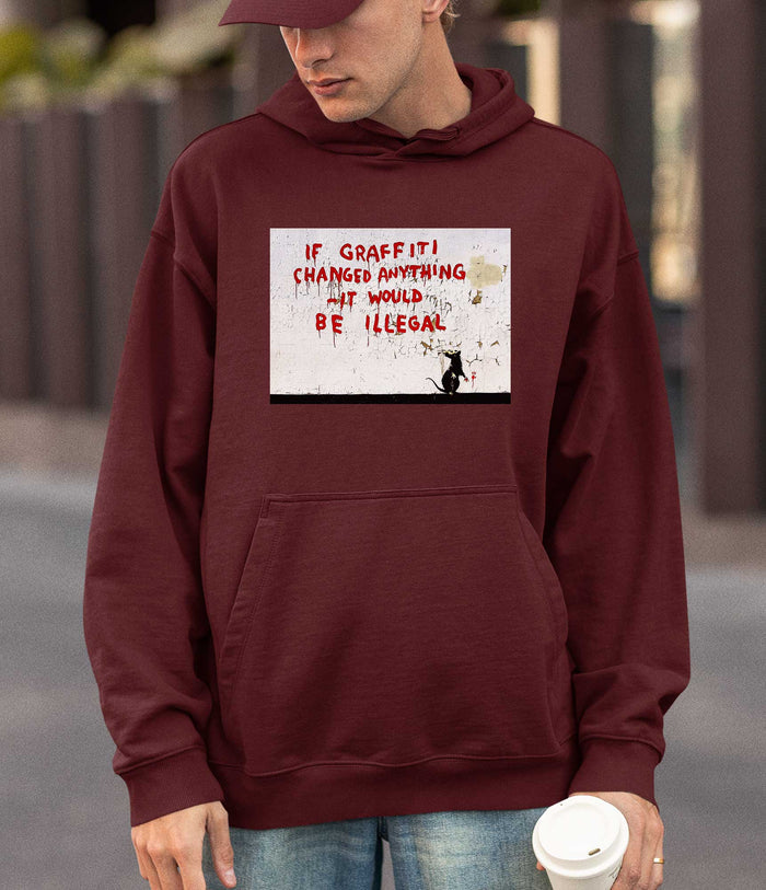 Banksy Hoodie - If Graffiti Changed Anything Banksy-Apparel