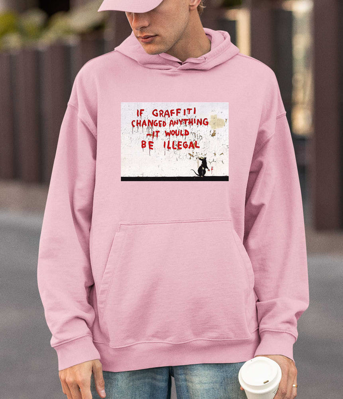 Banksy Hoodie - If Graffiti Changed Anything Banksy-Apparel