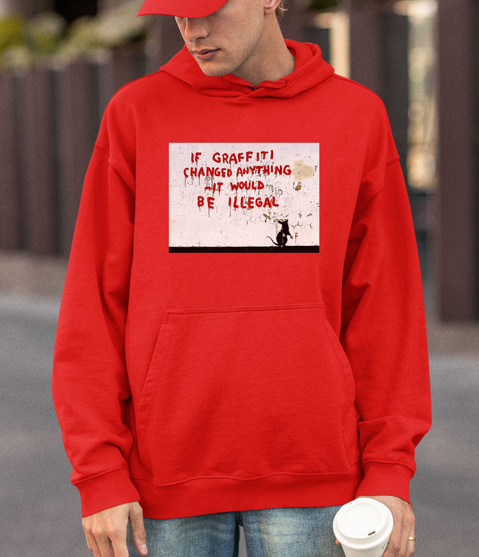 Banksy Hoodie - If Graffiti Changed Anything Banksy-Apparel