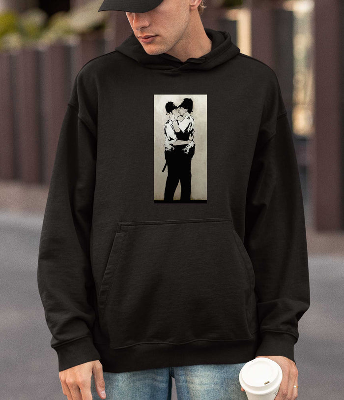 Banksy Hoodie - Kissing Coppers Banksy-Apparel