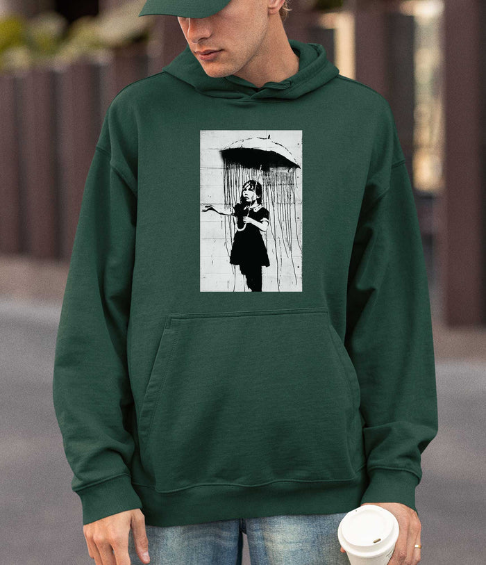 Banksy Hoodie - Umbrella Girl Banksy-Apparel