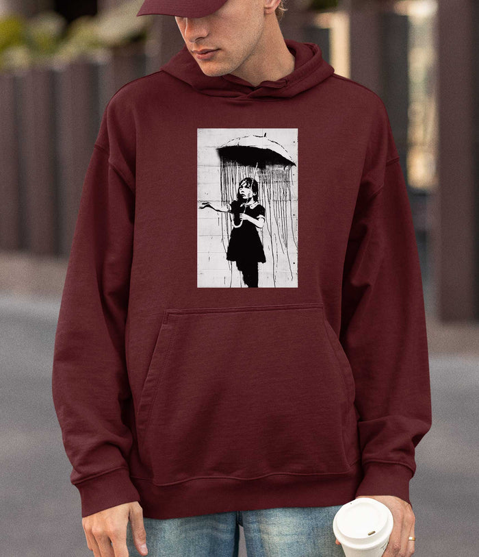 Banksy Hoodie - Umbrella Girl Banksy-Apparel