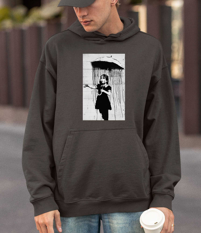 Banksy Hoodie - Umbrella Girl Banksy-Apparel