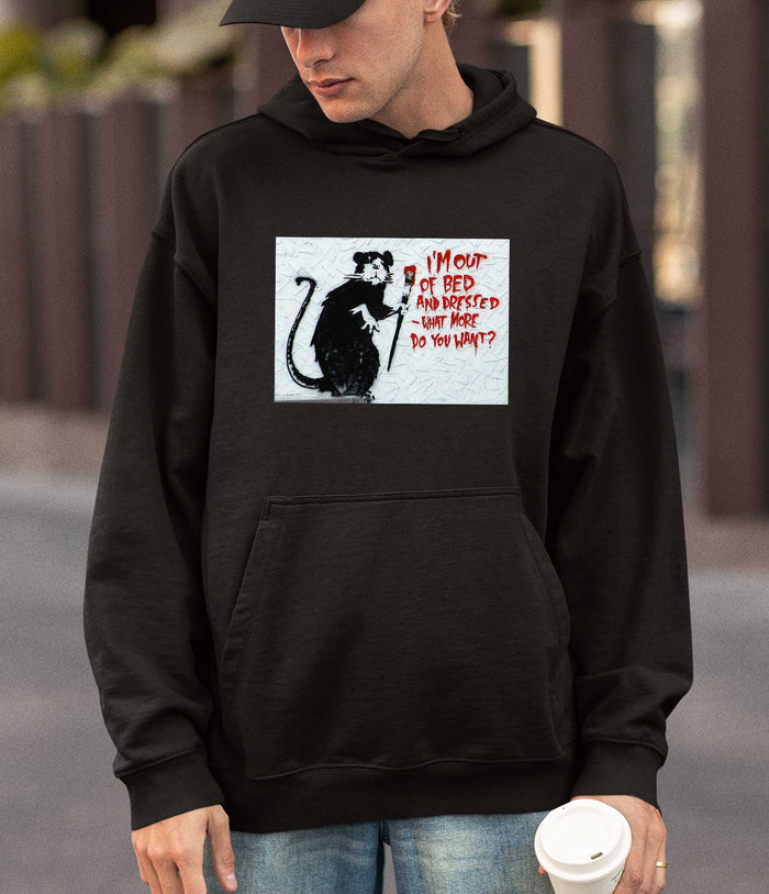 Banksy Hoodie -I'm Out of Bed Banksy-Apparel