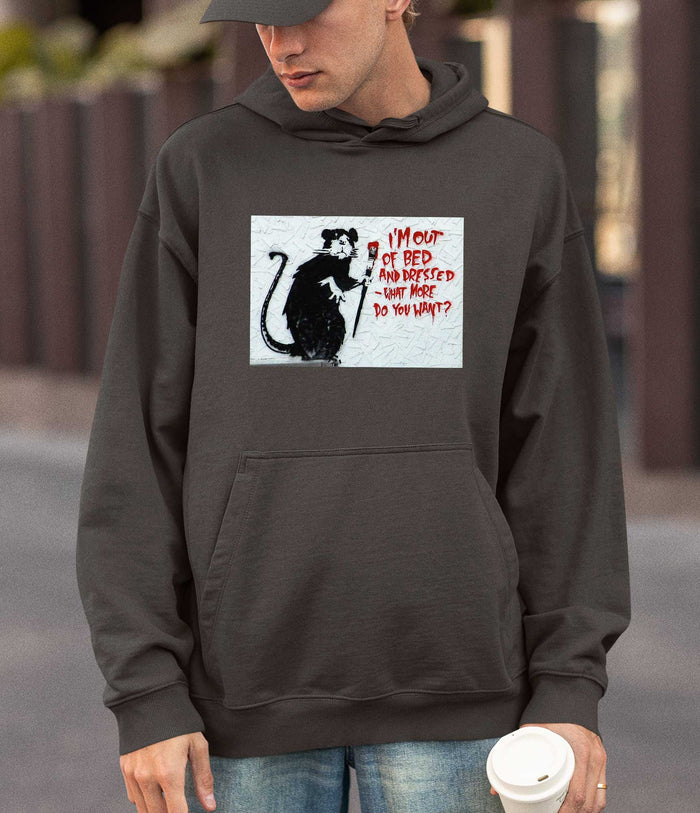 Banksy Hoodie -I'm Out of Bed Banksy-Apparel