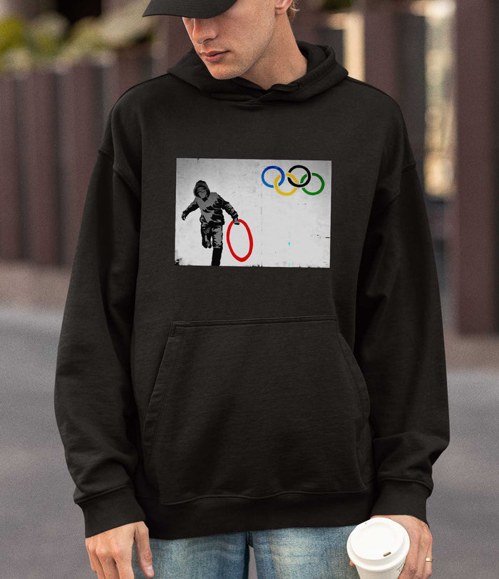Banksy Hoodie -Olympic Ring Banksy-Apparel